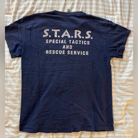 Large Navy-Blue Custom STARS Resident Evil Shirt - Picture 2 of 3